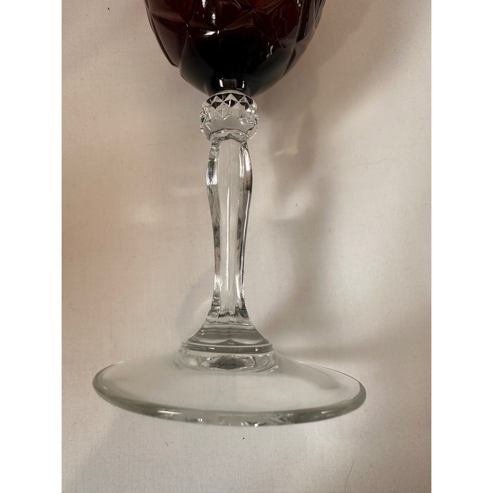Cristal DArques Durand Antique Ruby‎ Red Water Wine Goblets Retired Set of 4 8in - Picture 5 of 16